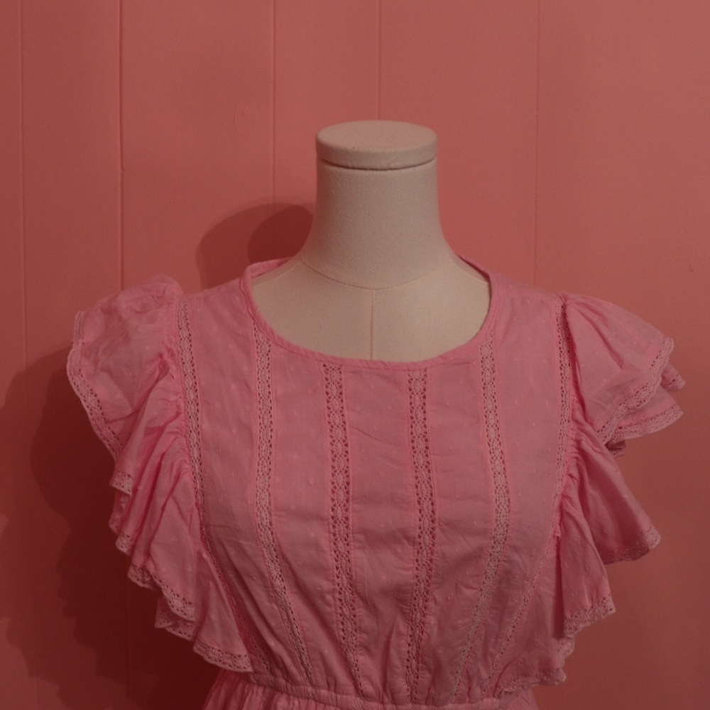 Japna Pink Ruffle Sleeve Dress - Picture 3 of 4